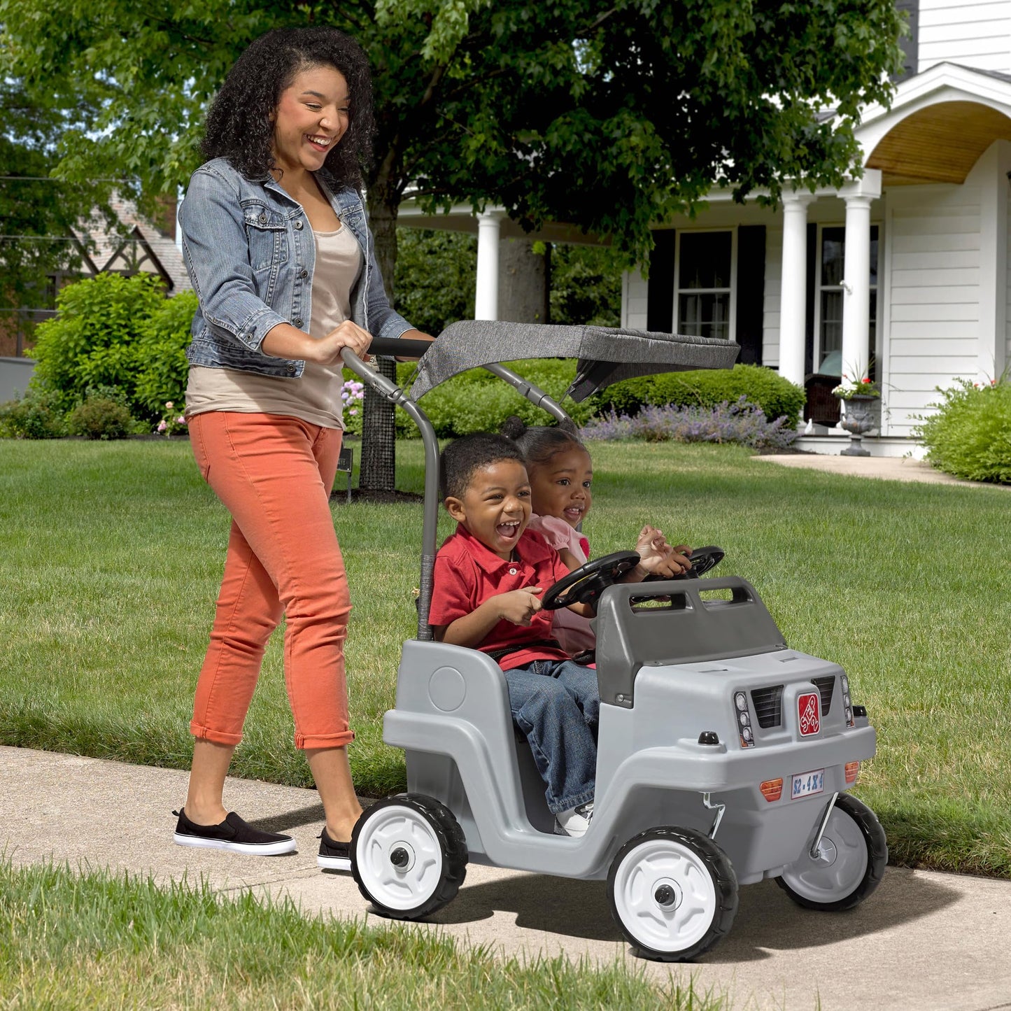 Step2 Side-by-Side Push Around SUV, Kids Push Car, 2 Seats