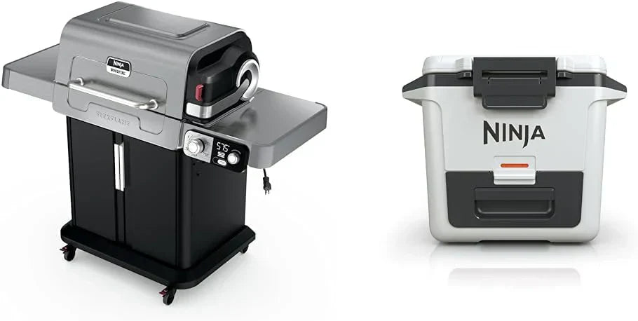 Ninja FlexFlame, Grill and Smoker, Electric and Propane Grill, Roaster, BBQ Grill, 5-in-1 Cooking System, 3 Burner, Digital Control, Outdoor Cooking, Griddle, Pizza Maker, Stainless Steel, PG301