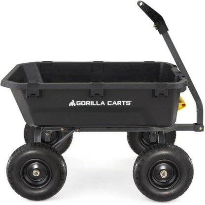 7GCG-NF Heavy-Duty Poly Dump Garden Cart with No-Flat Tires, 7 Cubic Feet, 1200-Pound Capacity, Black, Amazon Exclusive