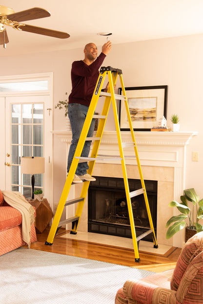 Louisville Ladder 8' Fiberglass Step Ladder, 12' Reach, 250 lbs Load Capacity, W-3118-08
