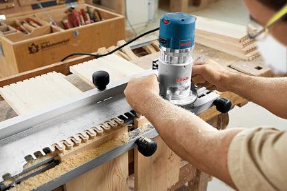 BOSCH 1617EVSPK Wood 12 Amp Router Tool Combo Kit 2.25 Horsepower Plunge Router & Fixed Base with a Variable Speed