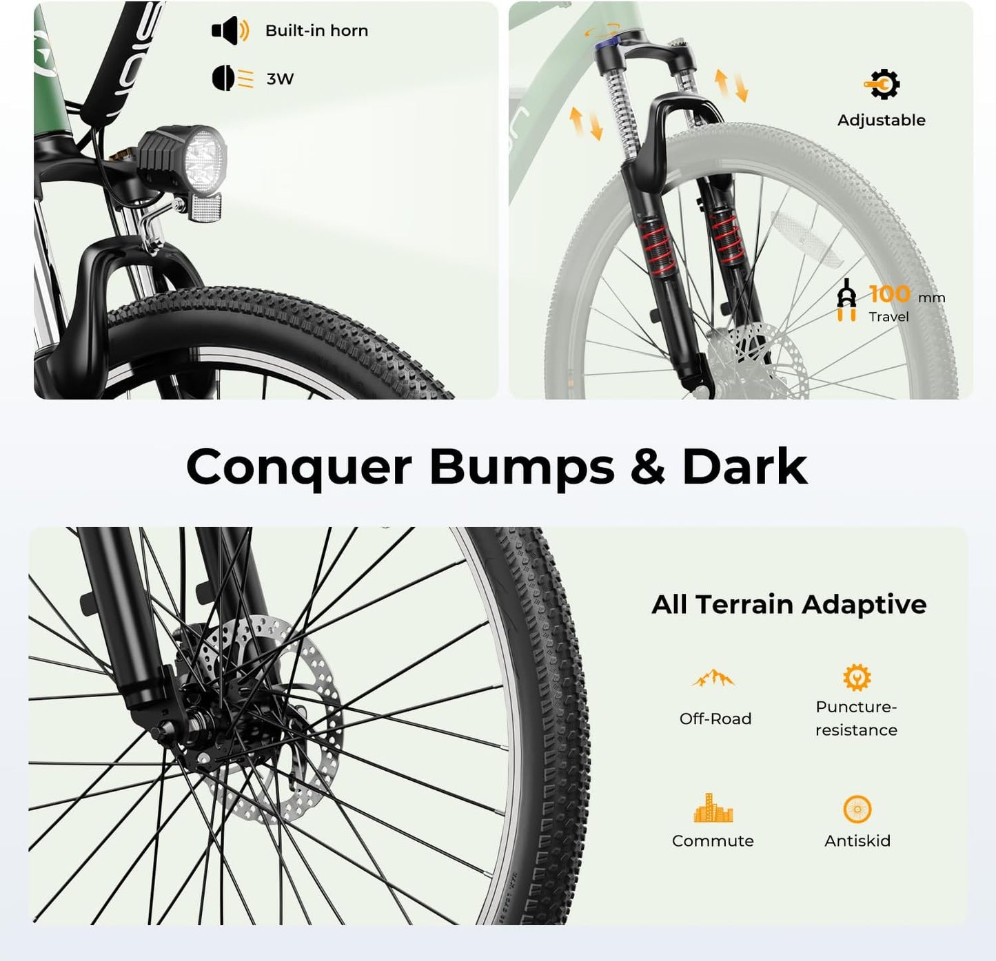 Eb5 Electric Bike 500W Motor 40Miles 20Mph