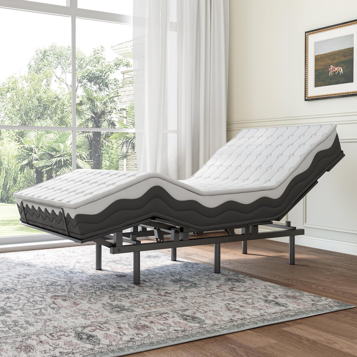 Adjustable Bed Frame -Wireless Remote -Memory Function -Adjustable Bed Base -Head and Foot Lift Incline -Zero Gravity -Quiet Motorfor Lying Down, Reading, Watching TV,Fatigue,BackacheTwin